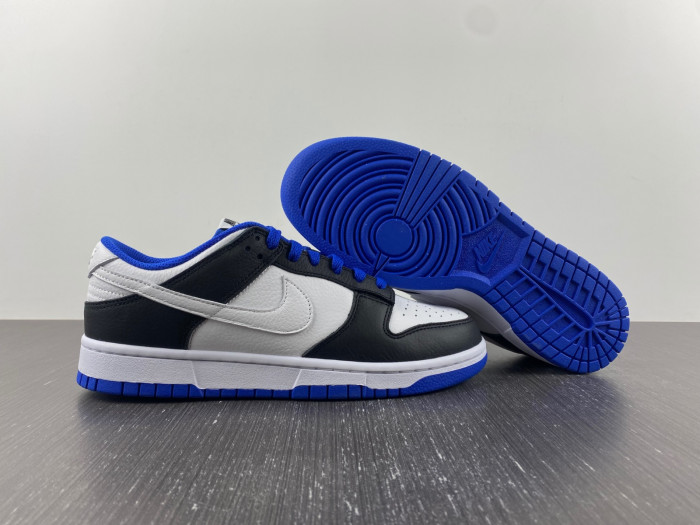 nike dunk low white black blue fd9064-110
