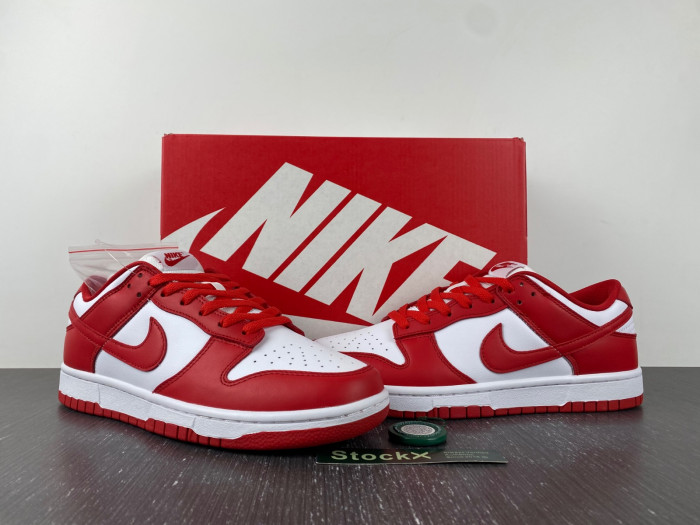 nike dunk low university red white cu1727-100