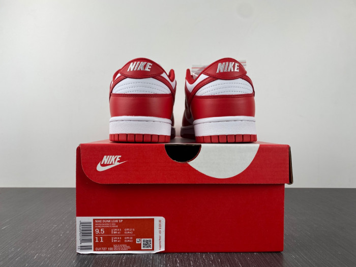 nike dunk low university red white cu1727-100