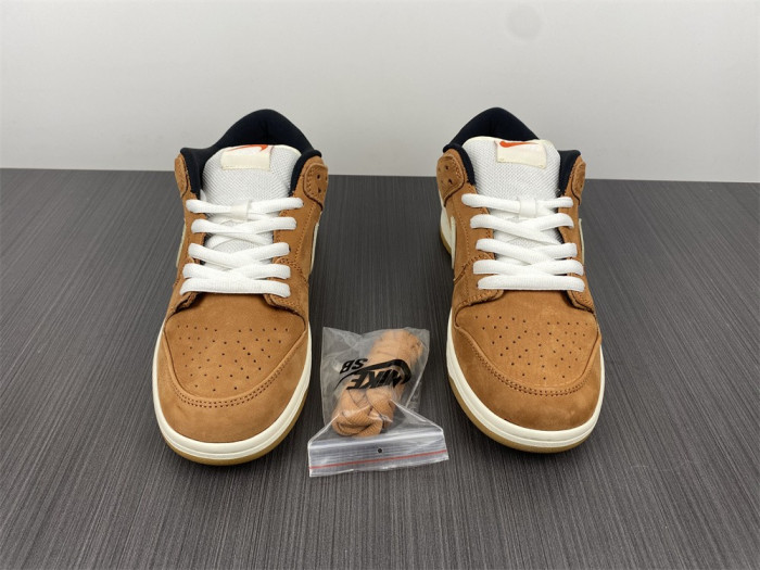 nike sb dunk low pro iso wheat brown white black dh1319-200