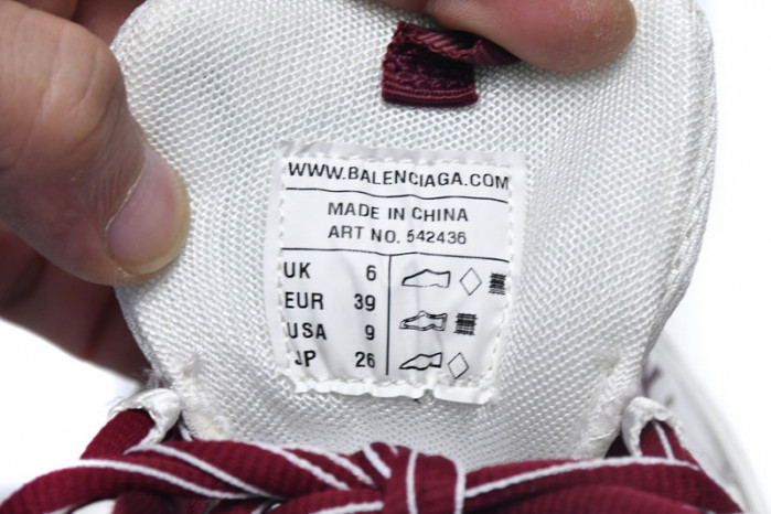 belanciaga Tess S. White Claret Red 542436 W1JH 1915