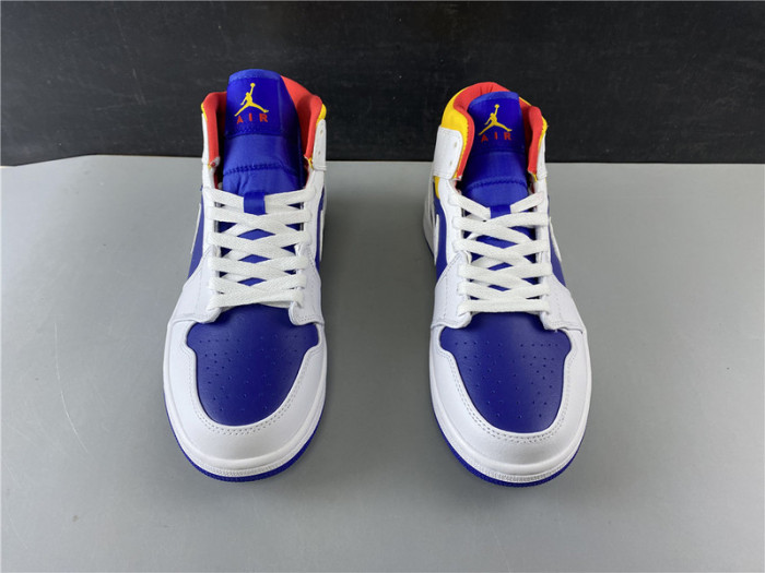 air jordan 1 mid royal blue laser orange 554724-131