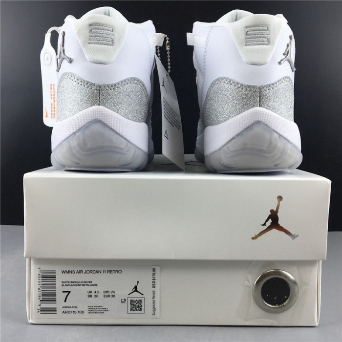 air jordan 11 retro "metallic silver" ar0715 100