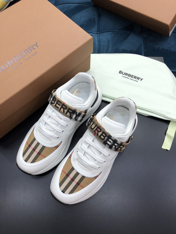 Bur*berry Vintage Check, Leather and Mesh Sneakers